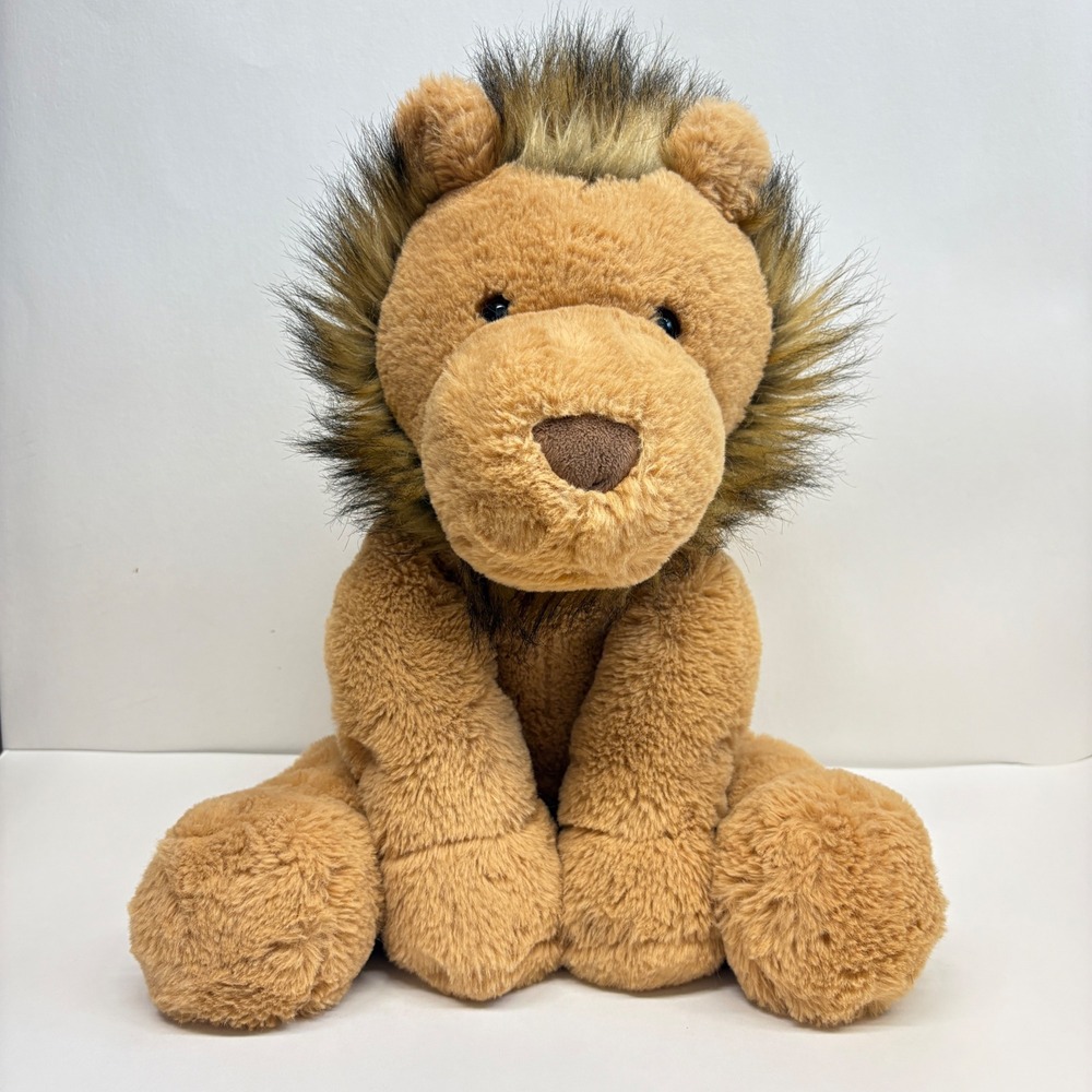 Animal Adventure Plush Lion Stuffed Animal Tan Brown Faux Fur Mane 15 inch